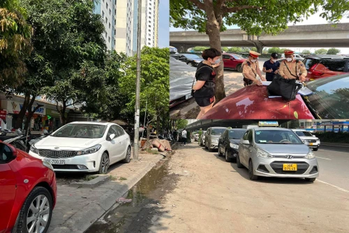 Ô tô dừng đỗ lấn chiếm mặt đường khu đô thị Kim Văn - Kim Lũ, xử lý nghiêm vẫn tái diễn 