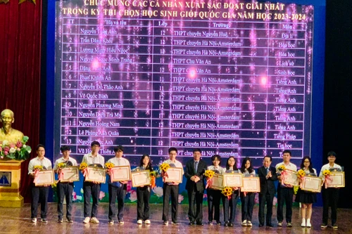 Hà Nội khen thưởng 184 học sinh đoạt giải học sinh giỏi quốc gia
