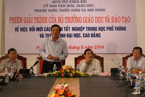 Đại biểu quốc hội chất vấn về tình huống bất lợi khi tổ chức thi quốc gia