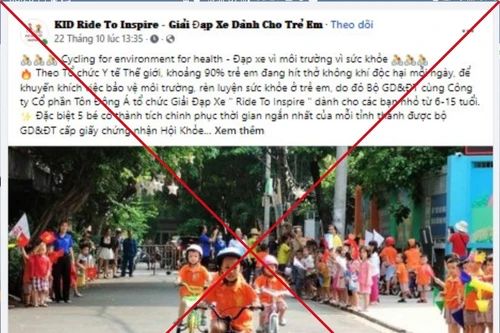 Giả mạo Bộ GD-ĐT kêu gọi tham dự giải đua xe cho trẻ em
