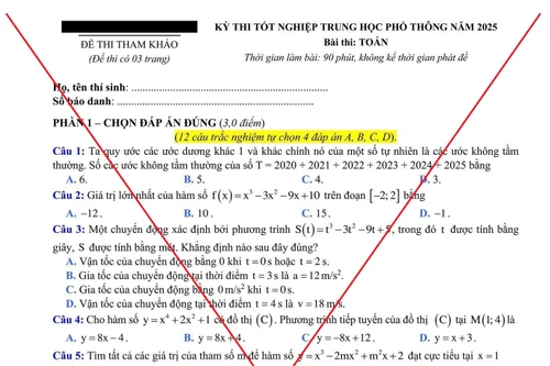 Làm giả đề tham khảo môn Toán kỳ thi tốt nghiệp THPT