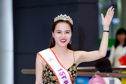 Nguyễn Ngọc Châm rạng ngời về nước với danh hiệu Á hậu 1