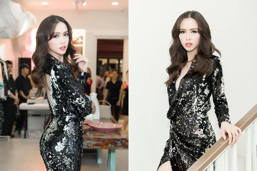Diện đầm hở trước, khoét sau, Vũ Ngọc Anh khoe vóc dáng gợi cảm