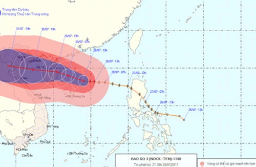 Bão số 3 đang tiến vào Vịnh Bắc bộ