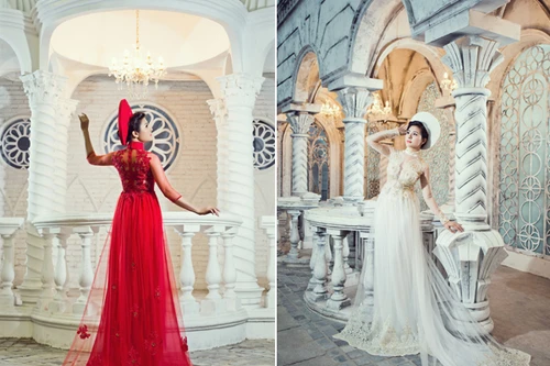 Vân Trang "gợi ý" những mẫu áo dài lộng lẫy chuẩn bị cho mùa cưới