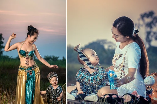 "Cô gái vàng" của Bellydance Việt Nam khoe ảnh hạnh phúc bên con trai