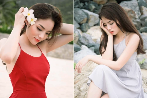 Hoa hậu Kỳ Duyên khoe vẻ đẹp hồn nhiên trong trẻo trên bãi biển