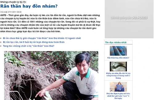 Có... uẩn khúc vụ “rắn thần trả thù”?