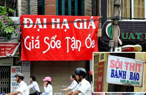 Nhức mắt vì biển hiệu