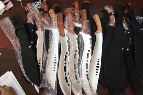 Bắt đối tượng vận chuyển 15 thanh đao kiếm