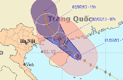 Bắc biển Đông có mưa giông mạnh