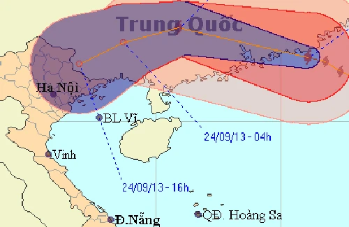 Hoàn lưu bão số 9 sẽ gây mưa vừa ở Bắc bộ