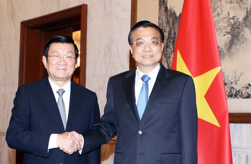 Chủ tịch nước Trương Tấn Sang hội kiến Thủ tướng Trung Quốc