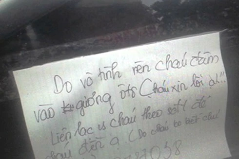 Lời xin lỗi trên kính xe gây sốt cộng đồng của nam sinh Hải Phòng