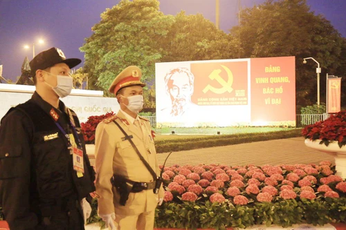 Cảnh sát cơ động Hà Nội huy động tối đa lực lượng bảo vệ Đại hội Đảng 