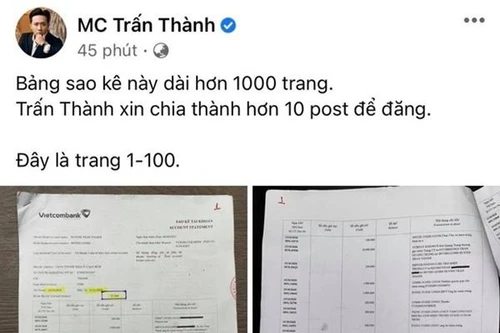 Vietcombank lên tiếng sau rắc rối liên quan đến sao kê tài khoản MC Trấn Thành 