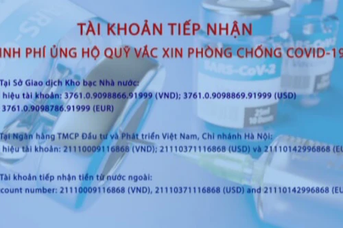 Miễn phí các giao dịch chuyển tiền ủng hộ Quỹ vaccine phòng Covid-19