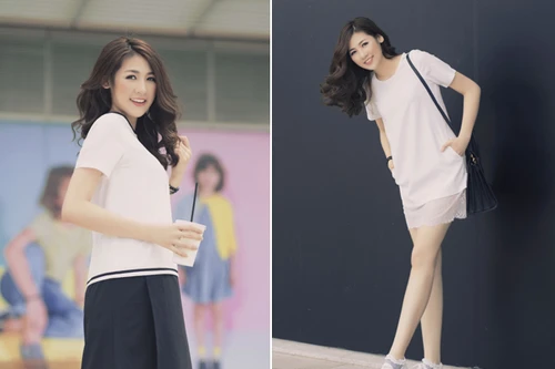 Á hậu Tú Anh diện đồ “xì-tin” rạng ngời dạo phố 