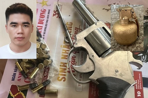Đối tượng cất giấu lựu đạn, súng Colt và 28 viên đạn trong nhà trọ