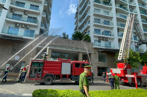 Thực tập phương án chữa cháy và cứu nạn, cứu hộ tòa nhà Golden Westlake