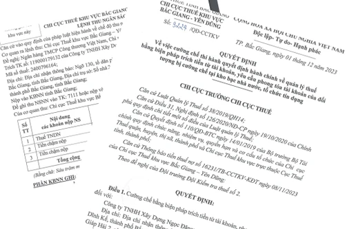 Yêu cầu phong tỏa tài khoản Công ty TNHH Xây dựng Ngọc Đăng