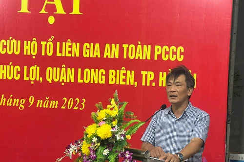 Kiểm tra, đánh giá phản ứng, xử lý tình huống của Tổ liên gia an toàn phòng cháy, chữa cháy tại quận Long Biên