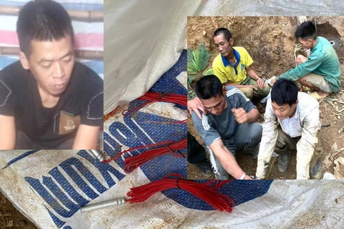 Bắt nhóm đối tượng dùng mìn khai thác vàng trái phép