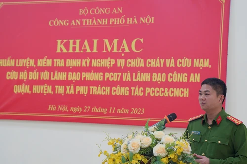 Kiểm tra công tác nghiệp vụ của chỉ huy chữa cháy, cứu nạn