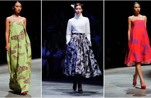 Dàn "chân dài" Việt quyến rũ trong trang phục họa tiết cánh bướm