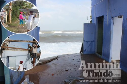 Triều cường đánh sập 3 ngôi nhà, uy hiếp hàng chục hộ dân