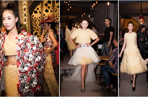 Dàn "chân dài" khoe dáng giữa phố với thời trang bao cao su