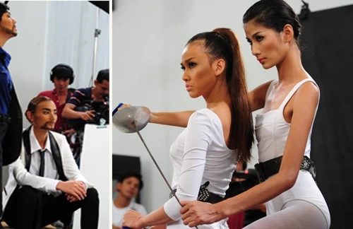 Thí sinh Next top model giả trai, đấu kiếm cùng sao nổi tiếng