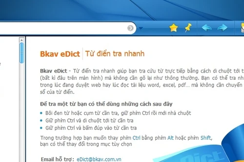 Bkav cung cấp miễn phí Từ điển tra nhanh eDict