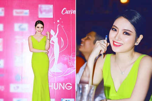Hoa hậu Ngọc Anh rạng rỡ làm giám khảo chấm Miss Đại học Dược