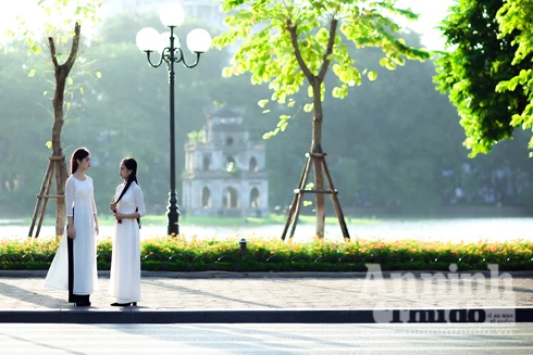 Ngắm nữ sinh tài sắc đẹp mơ màng trong nắng thu Hà Nội