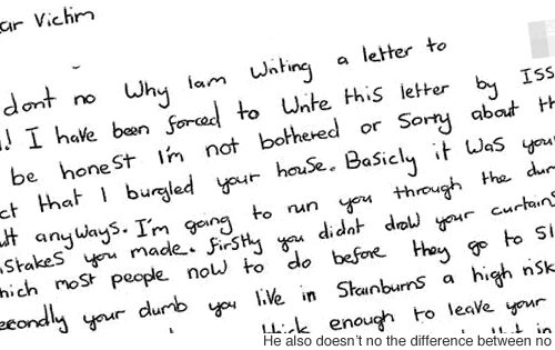 Kẻ trộm gửi thư nói nạn nhân "ngu ngốc"
