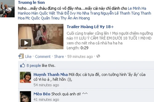 Chính chồng Hoàng Lê Vy tung trailer như "phim cấp 3" lên mạng