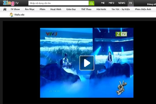 Clip Phương Mỹ Chi vẫn có mặt trên Zing TV 