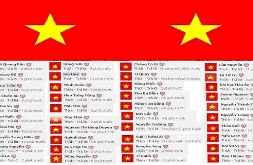 Cờ đỏ sao vàng ngập tràn trên các trang facebook