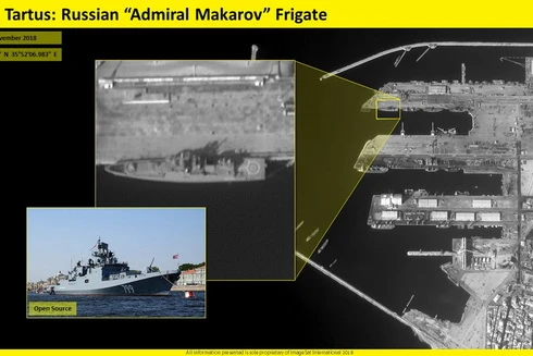 [ẢNH] Israel "lạnh người" khi thấy chiến hạm cực mạnh của Nga trong cảng Syria