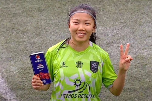 Huỳnh Như ghi bàn, là cầu thủ xuất sắc nhất trận ở Bồ Đào Nha