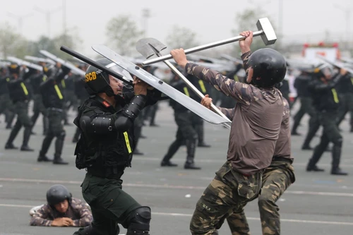 Mãn nhãn xem Cảnh sát cơ động phô diễn võ thuật đối kháng