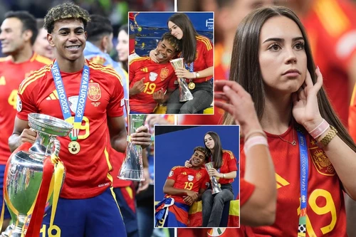 Thần đồng Yamal ăn mừng vô địch cùng bạn gái xinh đẹp