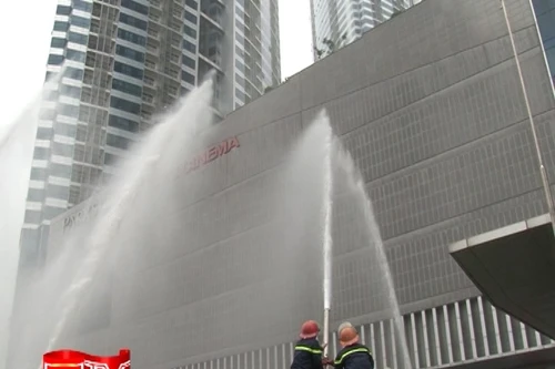 Diễn tập phương án chữa cháy tòa nhà Keangnam cao 72 tầng ở Hà Nội