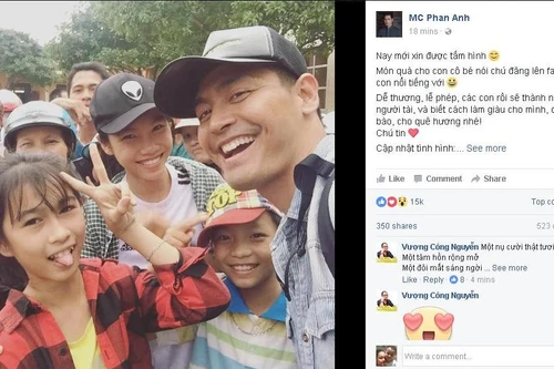 Hơn 16 tỷ đồng tiếp tục "đổ" về tài khoản của Phan Anh ủng hộ người dân miền Trung