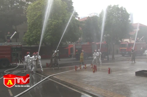 Diễn tập phương án chữa cháy và cứu nạn tại tổ hợp Hapulico – Thanh Xuân