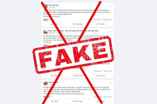 Thông tin "bệnh viện Việt Đức có người chết não muốn hiến tạng... " là tin giả