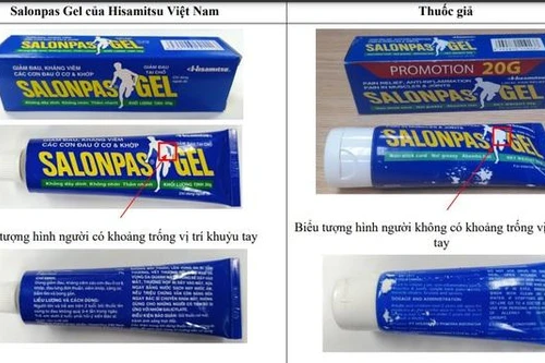 Phát hiện các mẫu thuốc Salonpas nghi ngờ là thuốc giả
