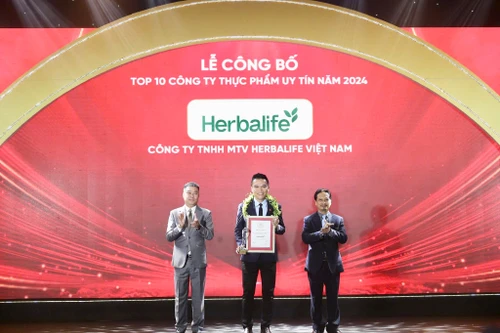 Lần thứ tư liên tiếp Herbalife Việt Nam được vinh danh Top 10 Công ty thực phẩm uy tín