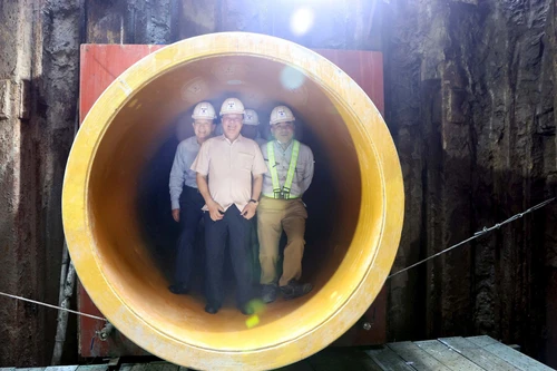 Bí thư Thành ủy Hà Nội thị sát công trường hệ thống cống ngầm dưới lòng sông Tô Lịch